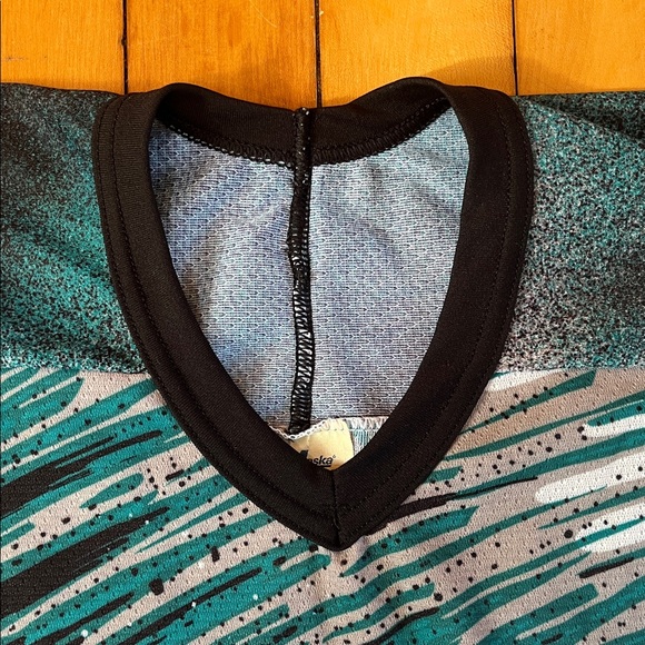 1990s San Jose Sharks "Fanimation" All-Over Print Hockey Jersey - Picture 10 of 11